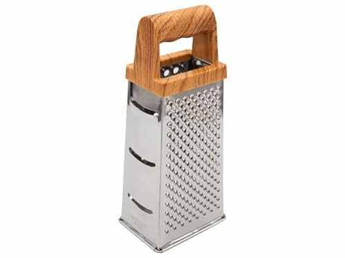 Stolmet Stainless Steel Grater, Cheese/Vegatble/Fruit Grater, 3 or 4 Sided Grater, Hand Held, Zester, Slicer, 4 Sizes (22cm Four Sided)