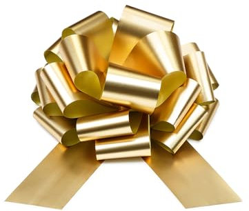 PartyDeco Fiocco regalo, 30 cm, 1 pezzo, resistente alle intemperie, grande fiocco decorativo, per auto, regalo di Natale, matrimonio, compleanno, anniversario, oro