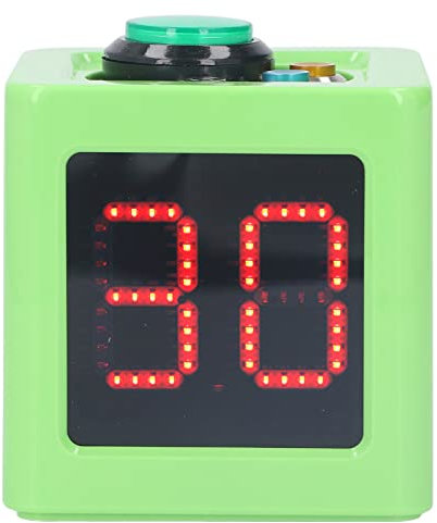 Cube Timer 1,4 Zoll 4-seitige Digitale Schuss-Countdown-Stoppuhr für Private Poker-Schach-Casinos Weiß Professionelles Zubehör für den Einsatz (Green)