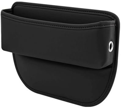 FINEVERNEK Aufbewahrungsbox Autositz Lücken,Universal Autositz Lückenfüller Organizer, Premium Leder Aufbewahrungsbox für Auto – Telefone, Schlüssel, Geldbörsen Und Andere Kleinteile (Schwarz)