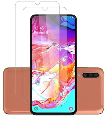 Rcokas für [2 Stück Panzerglas Samsung A70 Schutzglas Schutzfolie Schutz Samsung Galaxy A70 Displayschutz [9H][HD Displayschutzfolie][Anti-Kratzer][Blasenfrei]