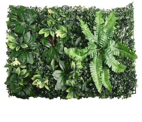zeroupshop Künstliche Pflanzen-Wandpaneele, grüne Hecken, quadratische Kunststoff-Rasenpflanzen, Heimwanddekoration, Pflanzen, Hausgarten, Outdoor-Wanddekoration (#2)