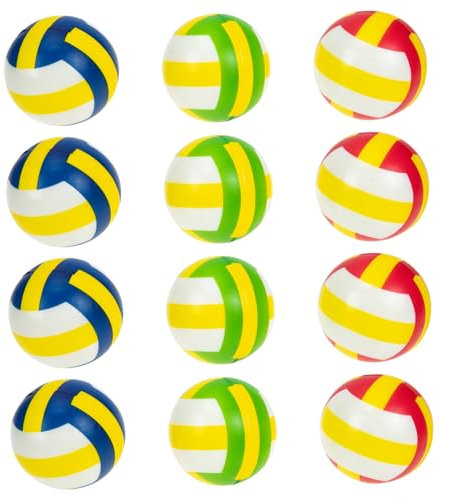 JOINPAYA 12Stücke Mini Volleyball Stressball Lustige Dekompressionsspielzeuge Mixed Colors für Erwachsene zur Stressbewältigung für Unterstützung