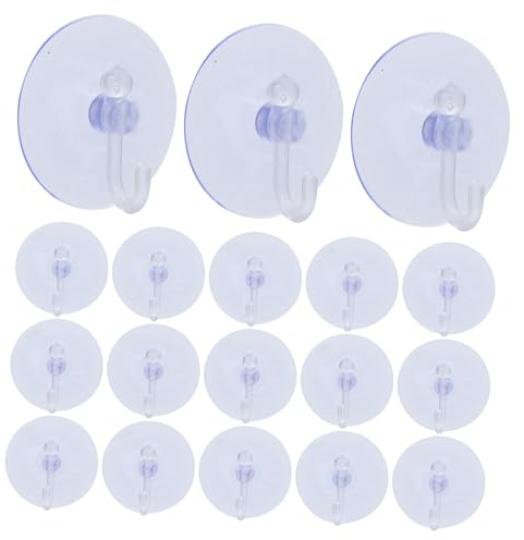 MUELODSIC 40pièces Ventouses Transparentes Avec Crochets Réutilisables Crochets à Ventouse Sans Perçage Pour Fenêtres Cuisine Salle De Bain Douche