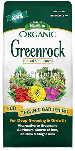 Espoma Organic Greenrock All-Natural Mineral Supplement and Fertilizer for Organic Gardening. for Flowers, Vegetables, Trees & Shrubs. 7 lb. Bag Pack of 1