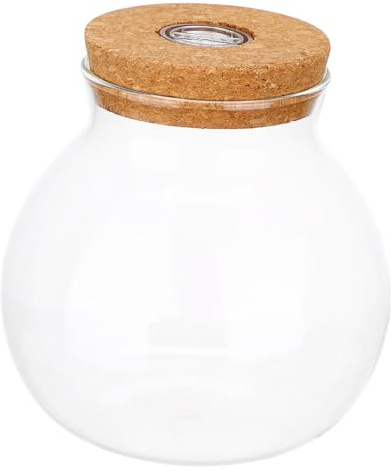 DOITOOL 2 Stück Led-Glas-flaschengarten mit langlebigem Borosilikatglas und weißem Led-licht für DIY transparentes umweltfreundliches Flaschen-Terrarium zur Gestaltung von Mooslandschaften