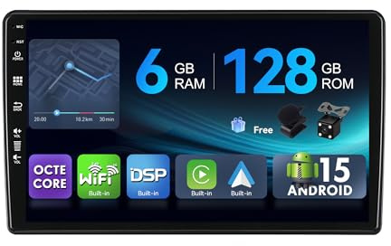 [6G+128G,Octa-Core] - MSD Autoradio für Benz W209-W203 W168 ML W163 W463 Viano W639 | Android 15 GPS Navi Radio | CarPlay Android Auto Lenkradsteuerung DSP DAB | Rückfahrkamera MIC | 2 Din 9 Zoll