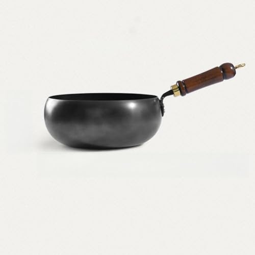 NiuLumea Hand Forged Cast Iron Pot with for Big Belly Design Home Cooking, Compatible with Gas and Induction Stoves, 26.5 x 13.5 x 27.5 cm