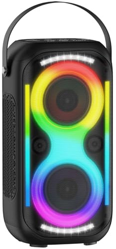 TYOTY Bluetooth-Lautsprecher, 160 W, stark, kabellos, tragbar, groß, leistungsstark, tiefer Bass, TWS, große Lautsprecher für Partys zu Hause im Freien mit LED-Lichtern des Subwoofers