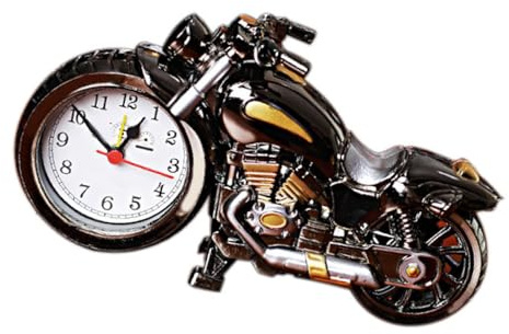Chrees Motorrad-Wecker, Retro-Kunststoff-Quarzwerk-Schreibtischuhr mit Mehreren Alarmen, für Zuhause, Büro, Wohnheim, Dekoration, Geschenk