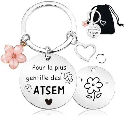 Cadeau Atsem Merci Cadeau Maitresse D'école Fin D'année, Porte Clé Cadeaux | Atsem Maternelle Retraite D'Adieu Partir Anniversaire Cadeaux Merci
