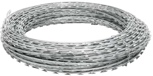 Lumanois Alambre de espino Concertina helicoidal Acero galvanizado 100 m, Bricolaje Accesorios de Bricolaje Cadenas, Alambre y Cuerda, Verde, 8kg