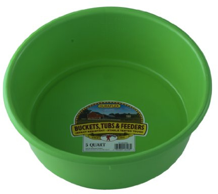 Little Giant® Plastic Utility Pan | Feed Pan | Durable & Versatile Livestock Feeding Bucket | Made in USA | 5 Quart | Lime Green