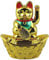Superfreak Glückskatze - Maneki-Neko - Winkekatze Solar - ovaler Sockel - 14 cm - Gold