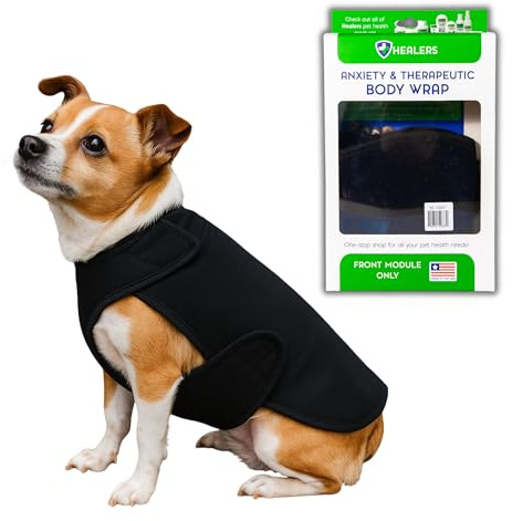 Healers Therapeutic & Anxiety Front Body Wrap for Dogs - Calming Compression Vest for Stress, Thunderstorms, Fireworks, Travel & Vet Visits - Soft, Adjustable, Machine Washable (Small)