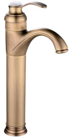 Edouard Rousseau - Mitigeur Lavabo Haut BYRON - Poignée Métal - Finition Vieux Bronze - Design Rétro
