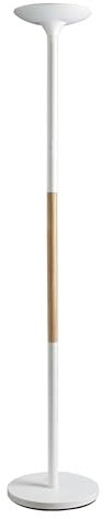 Unilux LED Deckenfluter Pryska, dimmbar, weiß mit Holz