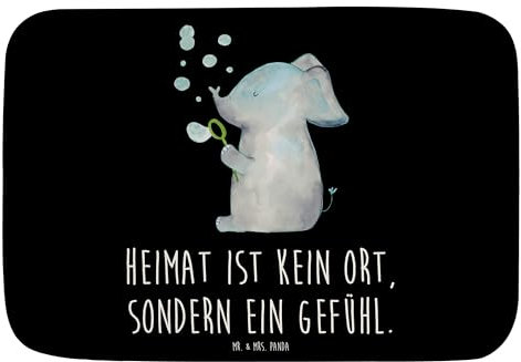 Mr. & Mrs. Panda Badvorleger Elefant Seifenblasen - Geschenk, Gute Laune, lustige Sprüche, Tiere, Badematte, Tiermotive, Dickhäuter, Badgarnitur,