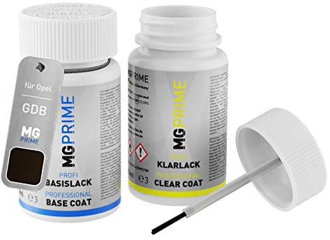 MG PRIME Autolack Lackstift Set für Opel GDB / 41S Coconut Metallic/Kokosnuss Braun Metallic Basislack Klarlack je 50ml