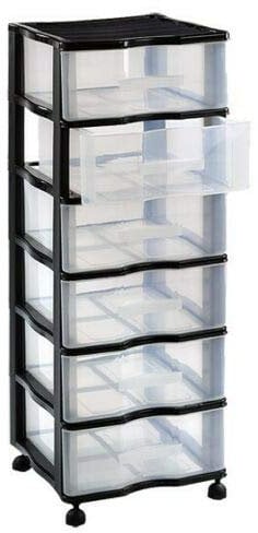 Cajonera oficina carro peluqueria 6 cajones con ruedas organizador de plástico