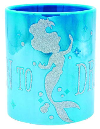 Disney Princess Arielle Tasse Metallic BORN TO DREAM blau, Glitterdruck, Metallicglanz, 100% Keramik, ca. 320 ml, Geschenkbox., 42346