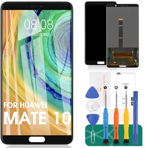 SRJTEK Para Huawei Mate 10 Reemplazo De Pantalla LCD De 5.99 ,para Mate 10 ALP-TL00-AL00-L09-L29 Kits De Ensamblaje De Vidrio Digitalizador De Pantalla Táctil, Incluye Vidrio Templado (Negro)
