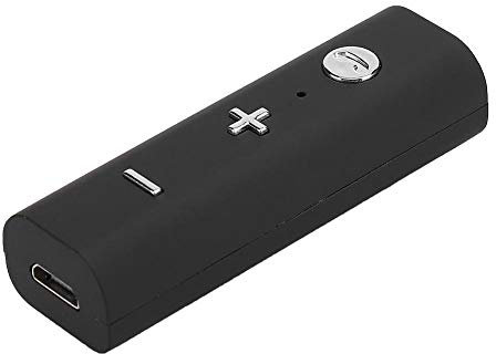 ASHATA Bluetooth 5.0 Transmitter and Receiver, 3.5mm AUX Wireless Audio Adapter, Black, Battery Powered