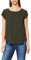 ONLY Damen Einfarbige Kurzarm Bluse Basic Rundhals Ausschnitt Blusen T-Shirt Blouse Oberteil ONLVIC, 15142784,Verde (Green Rosin),44