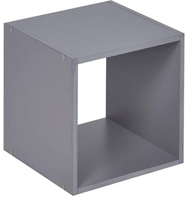 Albert Austin Book Shelf Cube Storage 1-2-3-4 Tier Cube Bookcase, Shelving Unit Display, Storage Unit for Office, Living Room Decor (Grey, 1 Tier)