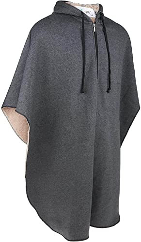 SUMBITOD Winter Rollstuhlumhang, Rollstuhl Cape Decke Schal, Schutz Schal Samt Dicke Kleidung, für Männer und Frauen (Color : Gray, Size : XL)