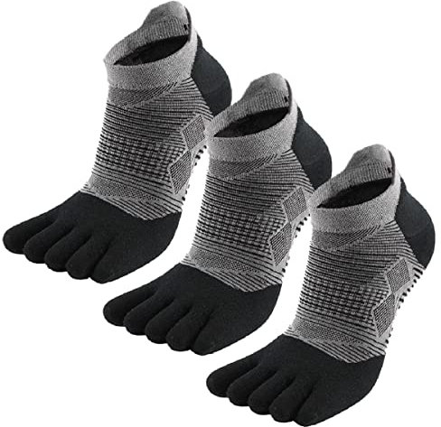 MEIKAN Chaussettes à orteils, COOLMAX Chaussette à Doigts Séparés Homme et Femme,3 paires de chaussettes de sport à cinq doigts pour chaussures à orteils ou le Quotidien