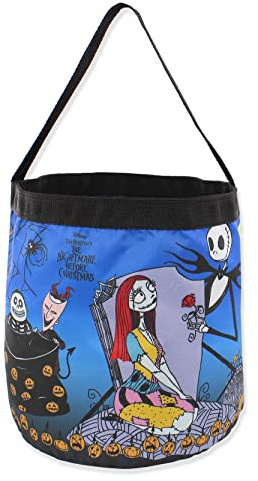 Disney The Nightmare Before Christmas Collapsible Basket Bucket Tote Bag (One Size, Blue)