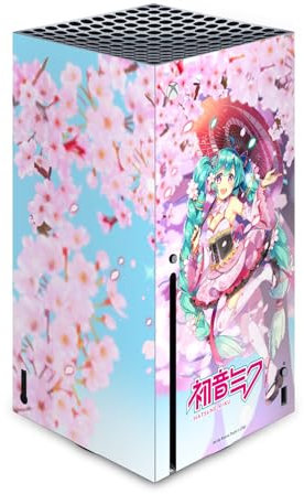 Head Case Designs Offizielle Hatsune Miku Sakura Grafiken Vinyl Haut Gaming Aufkleber Abziehbild Abdeckung kompatibel mit Xbox Series X Console