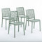 Sillas de resina moderna apilables de polipropileno con fibra de vidrio, para interior, cocina o comedor, exterior y jardín, sillas de restaurante y contract - Anna (4 Sillas, Verde salvia)