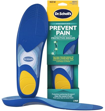 Dr. Scholl's Prevent Pain Protective Insoles, Protect Against Foot, Knee, Lower Back Pain, Promote Foot Health & Wellness, Trim to Fit Insert, Men Shoe Size 8-14, 1 Pair