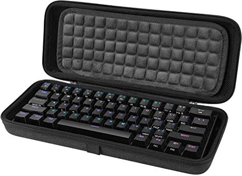 Linkidea Hard Travel Case für Kompakte 60% Tastatur, Computer 61 Tasten Wireless/Wired Keyboard Tragetasche Schutzhülle Aufbewahrungsbox Tasche, Kompatibel mit Razer Huntsman Mini 60% Gaming Tastatur
