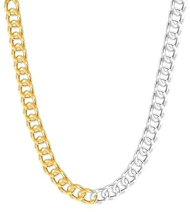 Yokoamii Damen Kette Metall-Legierung Gelbgold-Optik Panzerkette