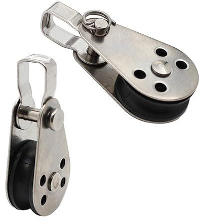 2 Stück 25 mm Einzelrad Drehgelenk Hebeseil Riemenscheibe Set Lager Heberad Werkzeuge Edelstahl Riemenscheibe Lager Riemenscheiben