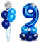 Balloon Dance 40 Inch Blue Number 9 Balloons with Happy Birthday Metallic Balloons and Star,Self Inflating Helium Foil Balloons for Boys Mens Birthday Party Decorations Anniversary