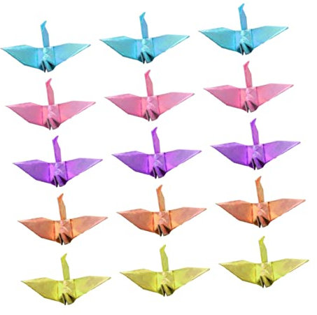 ifundom 100st Papierkran Faltkran Aus Papier -Girlande Aus Papier Origami-mischfarben Vorgefaltete Origami-kraniche Papier Tischgirlande Gefaltet Handgemacht Origami-Papier Mischen