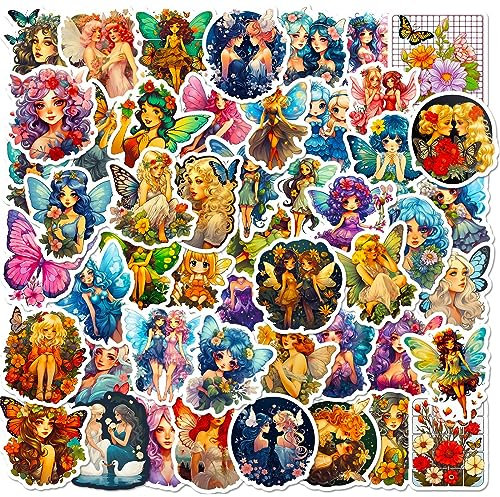 50 Stück Schmetterling Fee Aufkleber Pack Schmetterling Sticker Set Wasserdichte Vinyl Sticker für Laptop Kinder Autos Motorrad Fahrrad Skateboard Gepäck Koffer Computer Aufkleber Graffiti Decal
