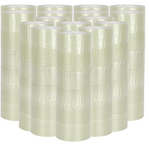 verpacking PP Klebeband 50 mm x 66 m Transparent [Ausführung, Farbe & Stückzahl wählbar] Standard abrollend Paketklebeband Packband Verpackungsklebeband 96 Rollen