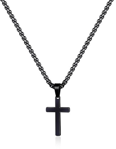TINGN Kreuz Halskette für Damen und Herren - 925 Silber Edelstahl Kette mit Anhänger