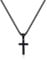 TINGN Kreuz Kette Herren, Schwarz Kette mit Kreuz Anhänger Silber 925 Kreuz Kette Dezenter Modeschmuck Kinder Sohn Schwester Halskette Weihnachten Geburtstag Geschenk