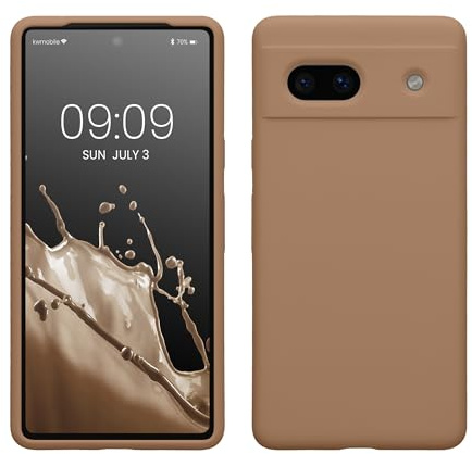 kwmobile Handyhülle für Google Pixel 7a Hülle, für Pixel 7a Case - Hülle Silikon - kabelloses Laden - Cappuccino