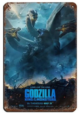 Godzilla Vs King Kong Filmposter, 32 Blechschild, Vintage, Metall, Pub, Club, Café, Bar, Zuhause, Wandkunst, Dekoration, Poster, Retro, 20 x 30 cm