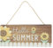 MAGICLULU Willkommensschild Im Sommer Haustürschild Sommer-hängeschild Sommerliche Haustürdekoration Hallo Sommerzeichen Türschild-dekoration Zum Aufhängen Beschilderung Hölzern Holz