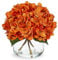 Fiori artificiali di ortensia in vaso, realistici al tatto, in vaso di vetro, con finta seta e arancione, decorazione natalizia per casa, bagno, matrimonio, Natale