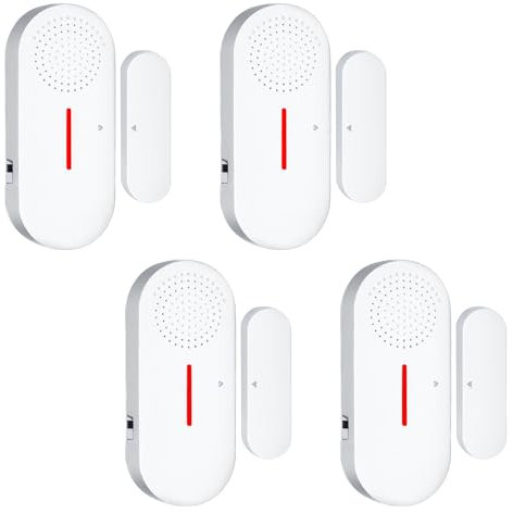 Personal Security Window & Door Alarm Bell | Wireless Sensor Door Window Burglar Alarm | Pack of 4