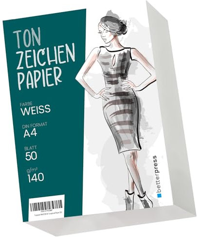 Tonpapier Weiß DIN A4 140 g Weißes Bastelpapier - Druckerpapier Tonkarton A4 Weiß zum Basteln und Gestalten Bastelpappe Scrapbook-Papier (50)
